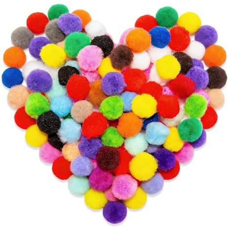 300 PCS Fluffy Craft Pom Poms, Pompoms for Crafting, Coloured Pom Poms | Applicable to Crafting, Craft Pom Poms, Pom Pom Maker, Pom Poms Craft, Tiny Pom Poms for Craft for Bags Hats DIY Creative