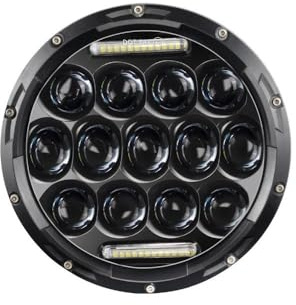 SQTGJJJ Faros motocicleta Faro redondo para motocicleta de 7 pulgadas, luces LED, lámpara Halo DRL para Himalayan 400 411 para, faro para Moto 7 Faros Moto Faros(Negro 1PC)