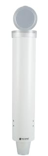 San Jamar Medium Pull-Type Cup Dispenser 4-10 Oz. Cups with Flip Cap for Restaurants, Dining Halls, and Fast Food Plastic, 16 Inches, White