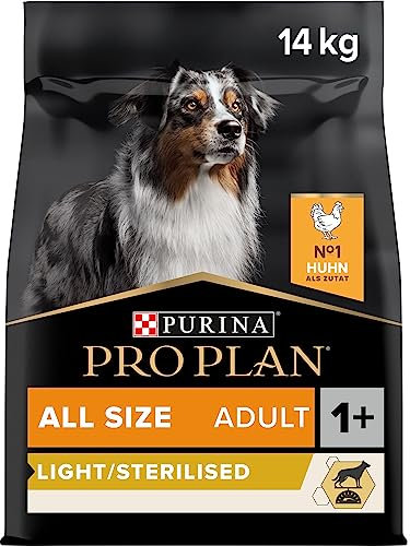 Pro Plan All Size Adult Light / Sterlised, Hundefutter trocken, reich an Huhn, 1er Pack (1 x 14 kg)