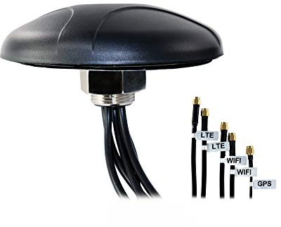 Proxicast 5-in-1 Professional Low-Profile MIMO LTE + Wi-Fi + GPS Screw Mount Combination Vehicle Antenna Compatible with Cradlepoint, Digi, Peplink and Other Modems/Routers (ANT-500-221)