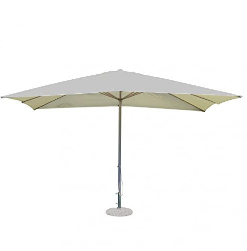 Parasol de jardin 3 x 3 poteau central taupe toile beige pour extérieur, restaurant, glace, bar, hôtel, hôtel