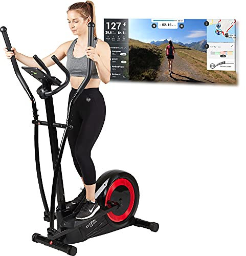 Care Fitness - Ellipsentrainer CE-665 mit motorisierter Einstellung - Crosstrainer mit 21 Trainingsprogrammen - Schwungmasse 20kg - Motorisierter Widerstand auf 24 Stufen - Ergometer Heimtrainer