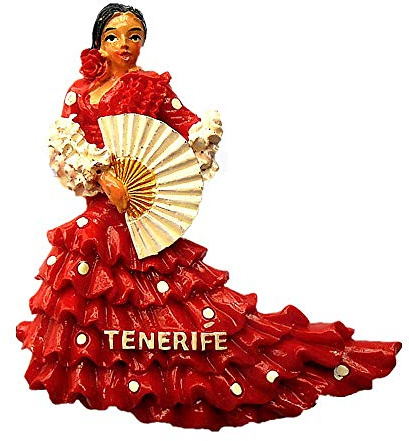 Flamenco Dancer Of Tenerife Spagna Calamita da frigorifero 3D Turistico Souvenir Regalo Collezione Casa & Cucina Decorazione Adesivo Magnetico Tenerife Spagna Frigorifero Magnete