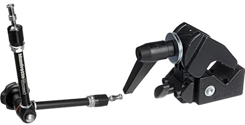 Manfrotto Magic Arm - Brazo de fricción Variable + Superclamp 035 - Sistema de fijación para trípode, Negro