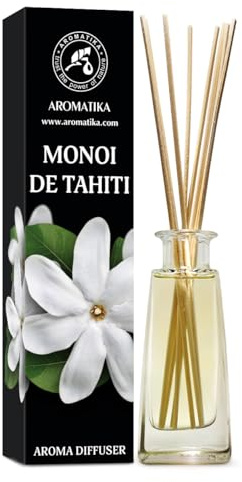 Diffuseur Arôme Monoï de Tahiti 100ml - Diffuseur à Roseau - Parfum Ambiance - Désodorisant - Diffuseur Parfumé Monoï de Tahiti Odeur de Tiare