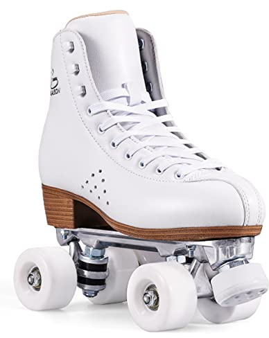 PAPAISON Roller Skates for Women and Men, Deluxe 2 Layer Microfiber Leather Double Row-Classic Roller Skates for Girls, Professional Outdoor Indoor Quad-Skates for Kids & Adults…