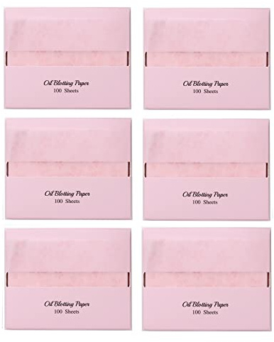[600 Counts Refills Only] Cherry Blossom Natural Oil Blotting Sheets for Face with Mirror Case and Refills