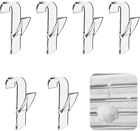 Esteopt Lot de 6 crochets de salle de bain - Porte-serviettes - Crochets ronds pour radiateur de salle de bain et cuisine - Transparent