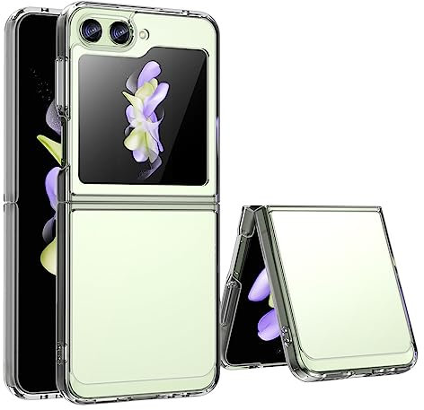 XINYEXIN Cover per Samsung Galaxy Z Flip5 5G / Z Flip 5 5G Case Trasparente, Custodia Antiurto e Sottile in Silicone TPU Resistente all'ingiallimento Antigraffio - Trasparente