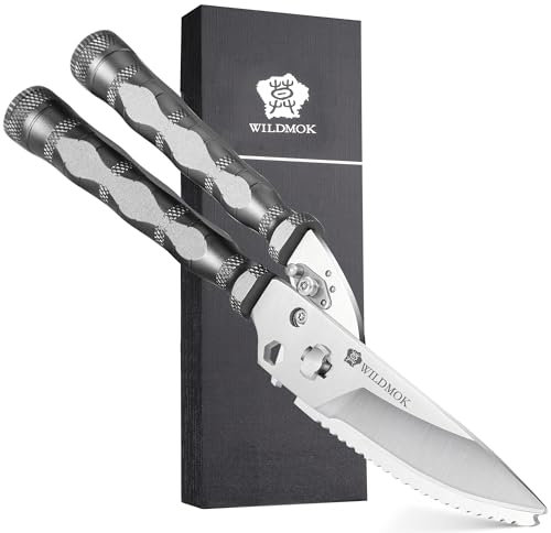 WILDMOK Forbici per Pollame per Carichi Pesanti - Cesoie per Pollame da Esterno Multifunzione in Acciaio Inossidabile da 21,6 cm, Forbici da Cucina Ultra Affilate per Campo all'Aperto, Grigio