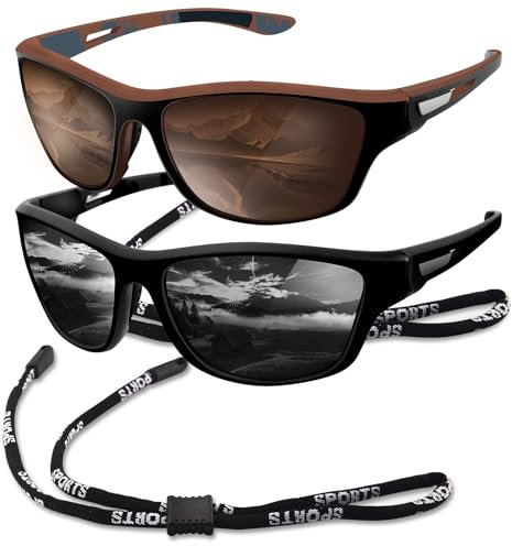 Yozexin 2 PCS Polarisierte Sonnenbrille Herren Damen, mit 100% UV400, für Outdoor-Sportarten,Golf,Fahren,Angeln,Reisebrille Mode Sonnenbrille
