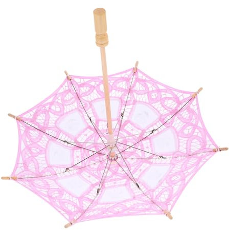 TOGEVAL Spitzenschirm Für Damen Hochzeit Regenschirm Mit Stickerei Exquisites Sonnenschirm Für Partys Tourismus Dekorativer Regenschirm Für Mädchen