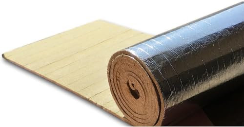 CAEXVEN Rollo de lana de roca de 40 kg/m³ con aluminio - Aislante térmico y acústico - Dimensiones: 10x1 m, espesor: 25 mm