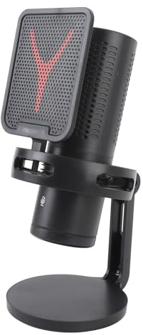 CCYLEZ Gaming USB Condenser Micrófono: Reducción Avanzada de Ruido con Iluminación RGB para Transmisión, Grabación, Podcasting, Calidad de Sonido Cristalina, Plug & Play, Compatible con