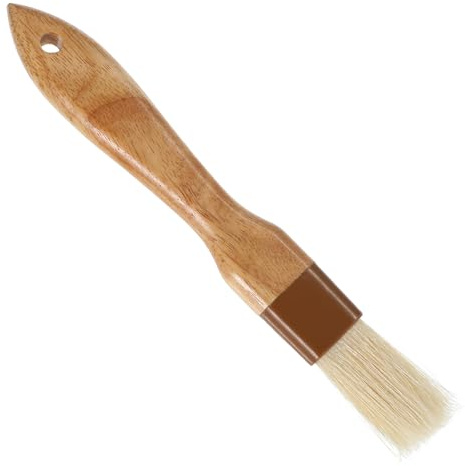 Pastry Basting Brush for Cooking and Baking Wide Buttering Brush Heat-Resistant Wood Handle Non-Shedding for Butter Egg Wash Oil Sauce Marinade BBQ Glazing 8.27 x 1.1 x 0.51 Inch