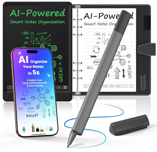 NEWYES Smart Pen 4.0 Set, Syncpen con Notebook Digitale e Blocco per Scrittura, Bluetooth Wireless, Compatibile con iOS e Android, Penna Digitale per Studenti, Designer, Persone d'Affari, Presa di