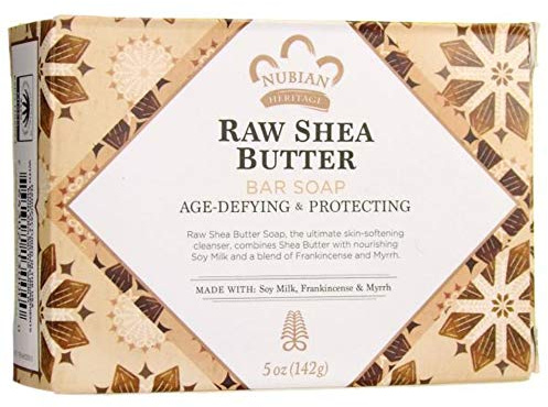 Nubian Heritage Bar Soap Raw Shea Butter with Soy Milk, Frankincense & Myrrh -- 5 oz - 2pc