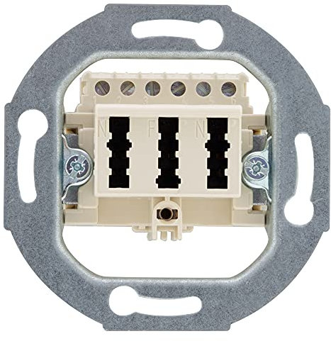 REV TECHNIK, TAE Dose, markenkompatibel mit Busch Jäger, Gira, Jung und Merten, Unterputz, silbern