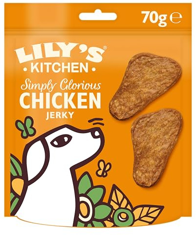 Lily’s Kitchen Made with Natural Ingredients Adult Dog Treats Packet Glorious Chicken Jerky Grain-Free Recipes 8 x 70g