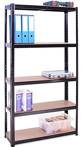 G-Rack für Garage: 150 cm x 75 cm x 30 cm | Schwarz - 5 Stufig | 175 kg pro Regal (875 kg Kapazität) | 5 Jahre Garantie, 0010-1, 1 bay