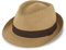 fiebig Jackson Trilby Papierhut mit farbigem Ripsband | Sonnenhut aus 100% Papier | Natur Sommerhut (59-L, Camel)