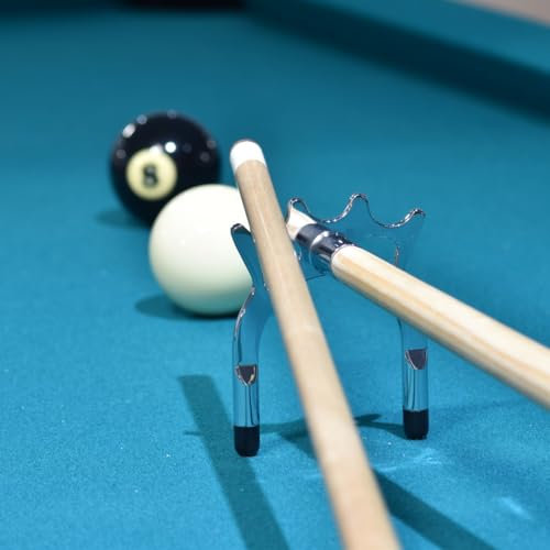 Winsport Brückenqueue Set inkl. Chrom-Aufsatz hoch oder flach, 145 cm für Billardtische und Snooker, Cue Verlängerung, Hilfs-Queue, aus Eschenholz mit Alu-Gewinde für Brücke, zerlegbar, transportabel