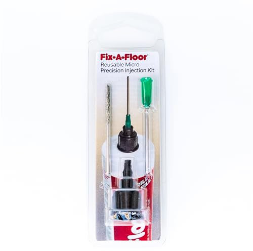 Fix-A-Floor Reusable Micro Precision Injection Kit - Includes 1.8mm 14 Gauge Stainless Steel Tip Syringe, 2.5mm Drill Bit & Cap - Professional Floor Repair Tool for Tile, LVT, Wood & Vinyl
