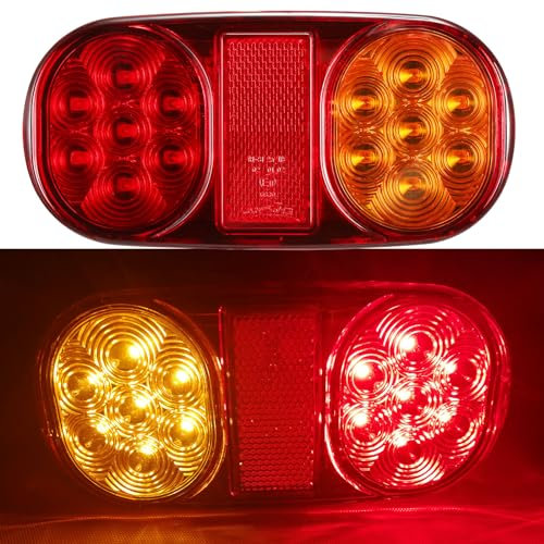 ETUKER LED Rückleuchten Anhänger 2x Anhänger Beleuchtung 5Funktion 12v Wasserdicht für PKW Traktor Land Wohnwagen KFZ