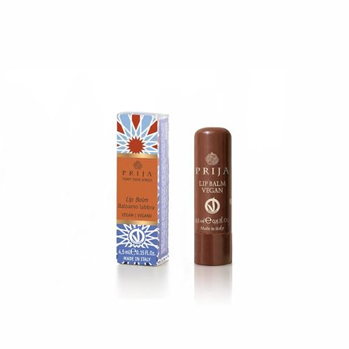 Prija Bálsamo Labial Vegano con Aceite de Jojoba, Manteca de Karité y Cera de Girasol, Mima tus Labios Naturalmente, Bálsamo Labial Hidratante en Barra 4.5ml
