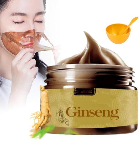 Hana Ginseng Face Mask,2024 New Korean Hana Ginseng Peel off Face Mask,Herbal Refining Peel-Off Facial Mask,Ginseng Mask Korean,Hana Ginseng Mask For Shrink Pores Improve Skin Vitality (1)