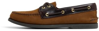 Sperry Men's Authentic Original 2-Eye Leather Boat Shoe, Dark Brown, 9.5 W