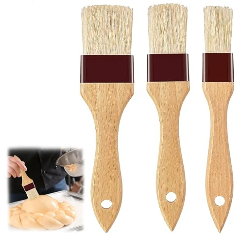 3Pcs Pastry Basting Brushes - Versatile Cooking Tools for Grilling, Baking, and Glazing, Basting Brush Kitchen Brush for Oil, Egg Spread, Marinade, Sauce