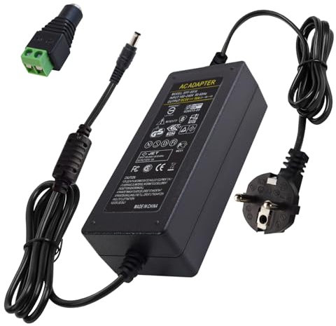 Adaptateur Alimentation AC 100-240V à 5V 10A Transformateur 50W Adaptateur Secteur Convertisseur avec 5.5 x 2.5mm Prise de Sortie DC pour LED Bande, Caméra de Surveillance, LCD Monitors, DVD, TVs