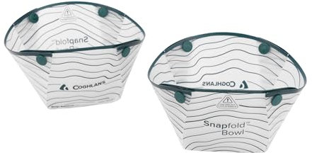 Coghlan's Snapfold™ Bowls 2-Pack – Collapsible, Lightweight and Leakproof for Camping, Hiking, Travel, Picnics, and Outdoor Adventures, BPA-Free, Foldable Space-Saving Design for Easy Storage