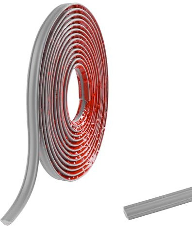 2.5M PVC Abschlussleiste Selbstklebende für Arbeitsplatten Küche, Ecken, Fliesen, Abschlussprofile, Winkelleiste Eckfugen abdichten Wandabschlussleiste,12mmx6mm Mattgrau