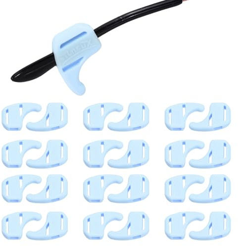 PATIKIL 12Paia Fascia Per Occhi In Silicone, Gancio Antiscivolo Per Occhiali Morbido Elastico Fascia Per Occhiali In Silicone Per Occhiali Da Sole Sport Studio, Blu