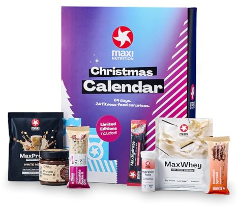 MaxiNutrition Protein Adventskalender 2025 mit 24 leckeren Überraschungen, Geschenkidee für Sportler