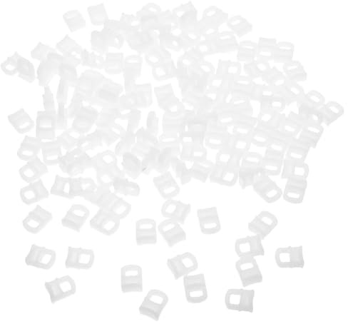 LALADEFIEE pour Tringle à Rideaux Installation Facile 150 Crochets en Plastique Blanc, Glisseurs Petit Carré pour Rail à Rideaux pour Salon et Chambre