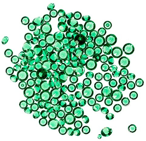 Trimming Shop 6000 Pcs Wedding Table Scatter Mixed Sizes, Table Crystals Acrylic Confetti For Vase Filler, Wedding, Birthday, Party, Decoration, Crystals Diamonds Gems (Emerald Green)