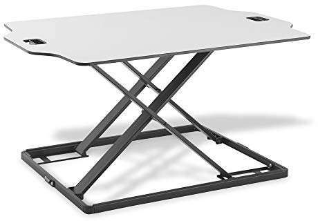 DIGITUS Kompakter Steh/Sitz Schreibtisch-Aufsatz - Ergonomischer Notebook-Arbeitsplatz 79 x 54 cm - Höhe von 2.6 - 40 cm