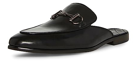 Steve Madden Men's Dazling Mule with Metal Bit, Black Leather, 10 M