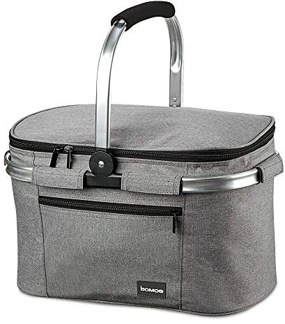 bomoe 22 Liter Kühlkorb Faltbar – Einkaufskorb Thermo Korb für unterwegs – Outdoor Picknickkorb Einkaufskorb wasserdicht mit 16h Kühlfunktion Klappbare Tragestange Kühltasche – Icebreezer K37