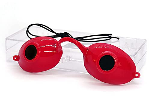 Super Sunnies Protección ocular UV, compatible con la FDA, gafas individuales para cama de bronceado, gafas, con una funda transparente / caja (rojo)