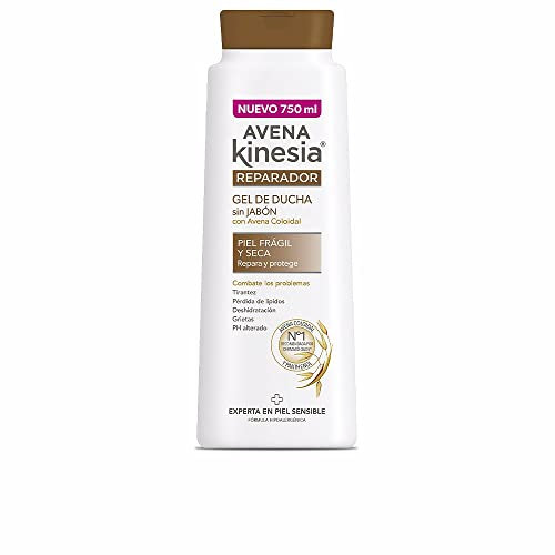 Avena Kinesia Gel de Baño Reparador Formulado sin Jabón con Avena 100% Natural, 750ml, El embalaje puede variar