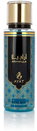 AYAT PERFUMES – Brume Corporelle Parfumée ARABELLA 250 ml - Body Mist Brume Corps Senteur Orientale Arabian Fragrance Pour Femme & Homme – Fabriqué à Dubaï (Lot de 2)