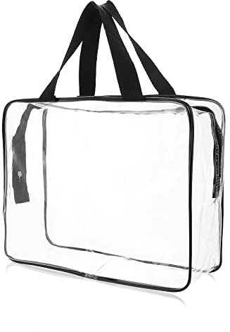 Sibba Clear Tote Bag, Large Transparent Storage Makeup Bags Waterproof Transparent Cosmetic Gags, Zipper Toiletry Organizer Storage Handbag Travel Accessory, Clear, Fashion (Transparent), Big