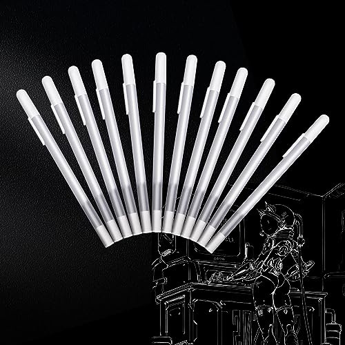 TOPBELIEF 12 Pcs White Gel Pens, Fine Point Gel Pen Set, White Pens for Art, 0.8 mm Sketching Pens, Highlight Drawing Pen for Black Paper, Drawing, Illustration, Notes