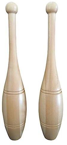 Wooden Indian Clubs 2lb/3lb/4lb Pair, All Body Workout/Strength Training Clubbell, Home Gym Equipment, Fitness Women & Men Exercise Clubs