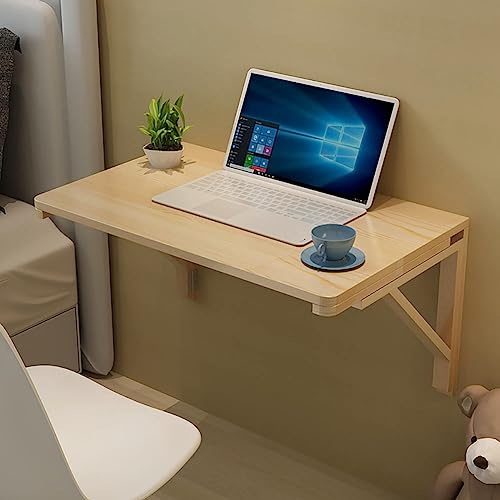 NUACOS Tavolo Pieghevole a Muro, Scrivania Salvaspazio Richiudibile, Tavolino Porta PC da Parete in Legno per Cucina, Studio, Camera da Letto, Bagno, Ufficio o Balcone,120x60cm